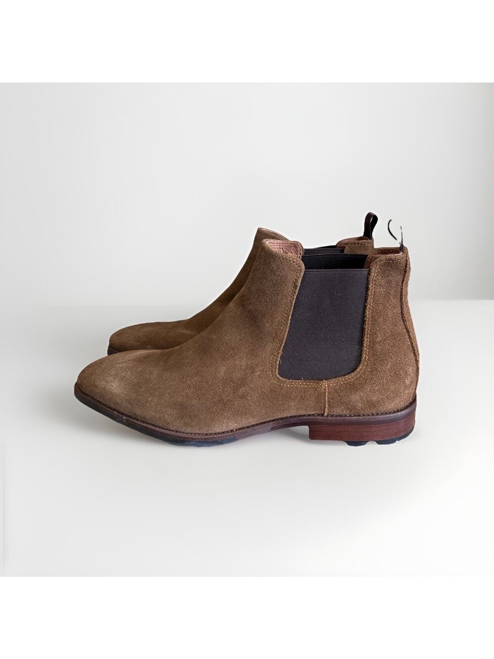 Vintage Foundry Co Mens Pull On Slip On Roberto Chelsea Boots Brown Suede Sz 13